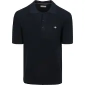 Gant polo navy ribstof korte mouw