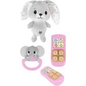 Toi-Toys Little Stars Baby Knuffel Pluche Konijn met Ramelaar en Telefoon, 3dlg.