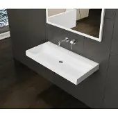 Lambini Designs Vicenza wastafel solid surface 100cm zonder kraangat wit mat