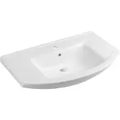 Aqualine Zero 86 Keramische meubelwastafel 86x50cm, wit