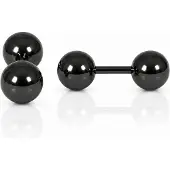 LGT JWLS LGT Jewels Stud oorbellen Dubbele Bol Zwart 6mm