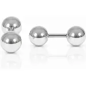 LGT JWLS LGT Jewels Stud oorbellen Dubbele Bol Zilver 4mm