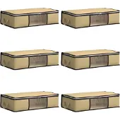 vidaXL opbergdoos met doorzichtige zijkant 6 pcs Crèmekleurig