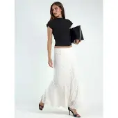 Hiccups for Kids Hoge Taille Kanten Maxi Rok