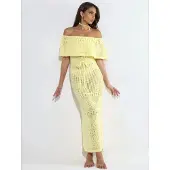 Hiccups for Kids Gebreide Maxi Bardot Hals Strandjurk