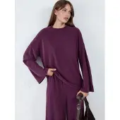 Busem Ontspannen Pasvorm Crew Neck Lange Mouwen Blouse