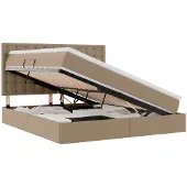 vidaXL Opbergbed met hoofdeinde Cappuccino 180 x 200 cm Kunstleer