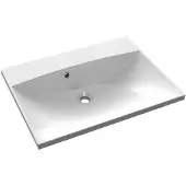 Sapho Maria Kunstmarmeren wastafel 60x46cm zonder kraangat, wit