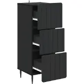vidaXL Ladekast 33 x 34,5 x 92 cm Bewerkt hout Zwart
