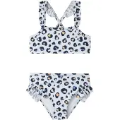 Name it Meisjes bikini set nmfzanimal wit/multicolor dierenprint