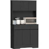HOMCOM Keukenkast-Spaanplaat, MDF-100L x 38B x 180H cm-Zwart