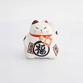 Tokyo Design Studio - Lucky Cat Beeldje - Wit - 9 cm