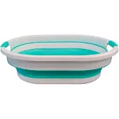 Mannsberger Aqua Laser Opvouwbare Wasmand Groen met Witte Strepen – 26 Liter