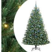 vidaXL Kunstmatige Hinged Kerstboom Groen 210 cm PVC en Metalen