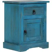 vidaXL Nachtkastje 40x30x50 cm massief mangohout blauw