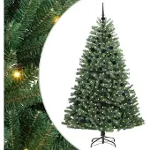 vidaXL Kunstmatige Hinged Kerstboom Groen 210 cm PVC en Metalen