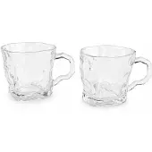 Bavary Glazen theekopjes set Wave – 6-delig – met handvat – transparant – 220 ml per kopje