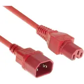 ACT AK5304 Netsnoer Stroomkabel C14 - C15 | Rood | 1,2 meter