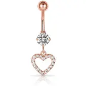 Cilla Jewels Cilla Navelpiercing met Hart Hangertje Rosegoudkleurig