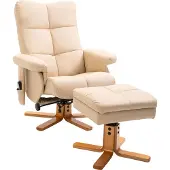 HOMCOM HOMdotCOM Massage fauteuil 80 cm x 86 cm x 99 cm crèmewit
