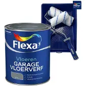 Flexa Voordeelpakket Garagevloerverf - Grijs Waterborne - 750 ML + Muurverf Roller - 5 Delig