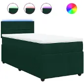 vidaXL Boxspring met matras fluweel donkergroen 80x200 cm