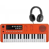 Gear4Music VISIONKEY-1 37 Key Portable Mini Keyboard with Headphones Orange