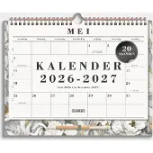 De Hobbit Maandkalender 2026-2027 A4+ Witte Pioenrozen