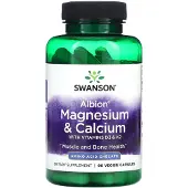 Swanson Health , Albion, Magnesium & Calcium met Vitamine D3 & K2, 90 Veggicapsules