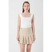 MixRay Hoge Taille Plissé Minirok met Kettingdetails