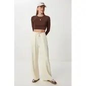 Happiness İstanbul Brede Pijpen Sweatpants met Touwsluiting