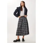Happiness İstanbul Hoge Taille Midi Rok met Knoopsluiting