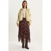Bianco Geklede Ruit Midi Rok