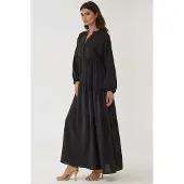 Hiccups for Kids Gestructureerde V-hals Maxi-jurk met knoopdetails
