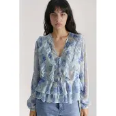 Hiccups for Kids Rimpelige V-hals Patroon Blouse