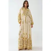 Hiccups for Kids Geprinte Maxi Jurk met V-hals en Knoopdetails