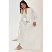 Hiccups for Kids Gestructureerde V-hals Maxi-jurk met knoopdetails