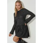 Hiccups for Kids Korte Mouwen Skater Mini Jurk met Knopen Detail