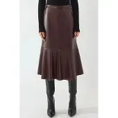Hiccups for Kids Hooggetailleerde Faux Leer Midi Rok