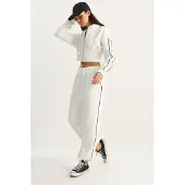 Bianco Twee-delige Trainingspak met Binddetails
