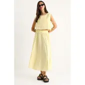 Bianco Textuur Blouse & Rok Muslin Stof Twee-Delige Set