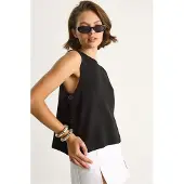 Bianco Knop Gedetailleerde Brei Blouse