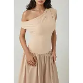 Hiccups for Kids Asymmetrische Kraag Aansluitende Maxi-jurk