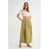 MixRay Hoge Taille Maxi Rok met Touwtje Taille