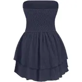 Hiccups for Kids Strapless Textured Ruffle Minijurk