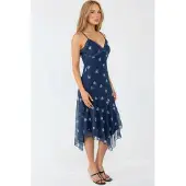 Hiccups for Kids V-hals Gedrukt Bodycon Maxijurk met Kantdetail