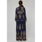 Hiccups for Kids Geprinte Lange Mouwen Viscose Maxi Jurk