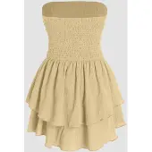 Hiccups for Kids Strapless Geweven Ruches Mini-jurk