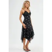 Hiccups for Kids V-hals Gedrukt Bodycon Maxi Jurk met Kantdetails