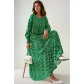 Hiccups for Kids Geprinte Korte Mouw Viscose Maxi Jurk